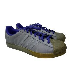 adidas Superstar II Mens Athletic Grey Purple Clear Sneakers Q32970 SZ 13